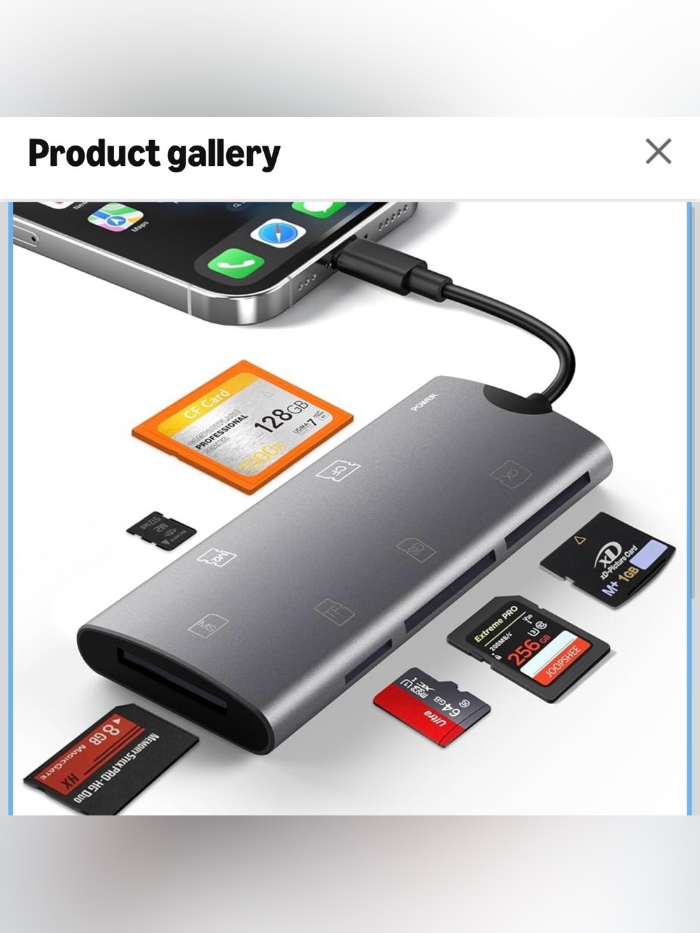 USB-C Multi-Card Reader Hub - Gray